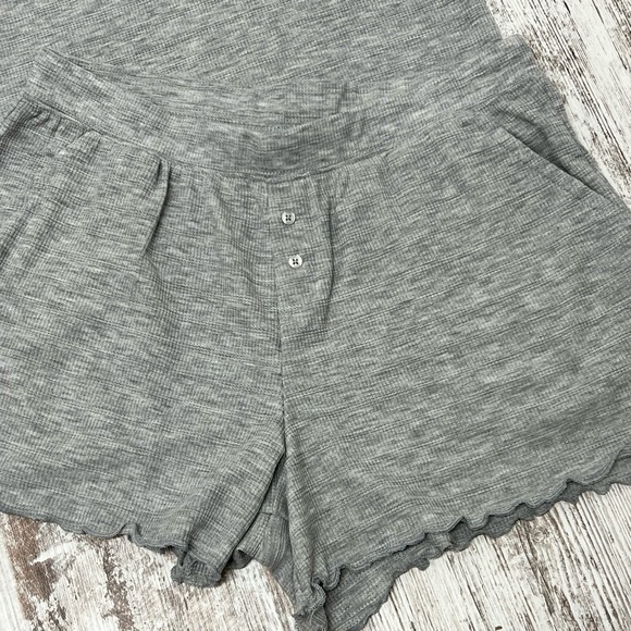 Stars Above Women's Gray Textured Knit Pajama Shorts 2pc Set-S - Picture 2 of 6